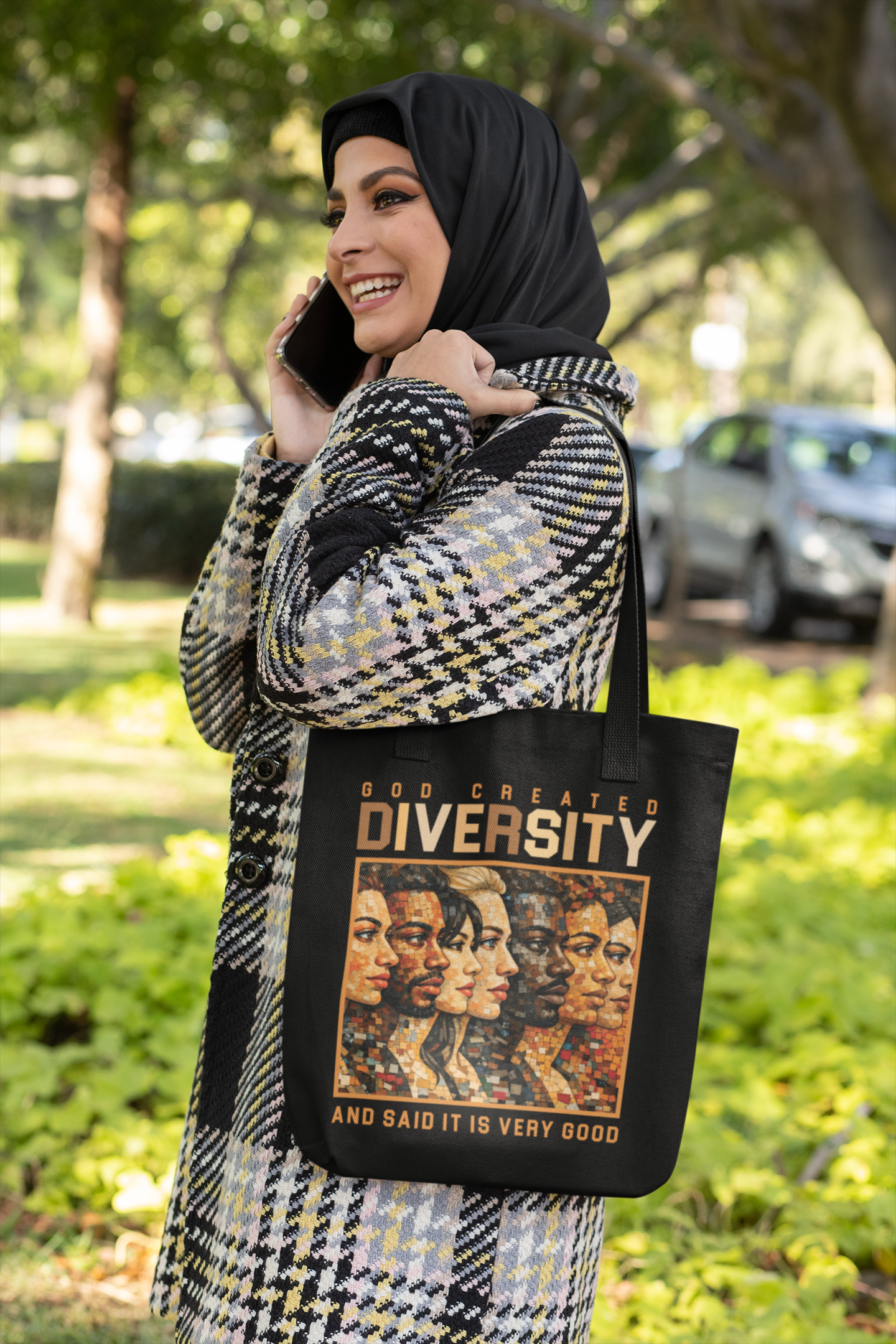 God Created Diversity, Christian Tote Bag, Inspirational, Bible Faith