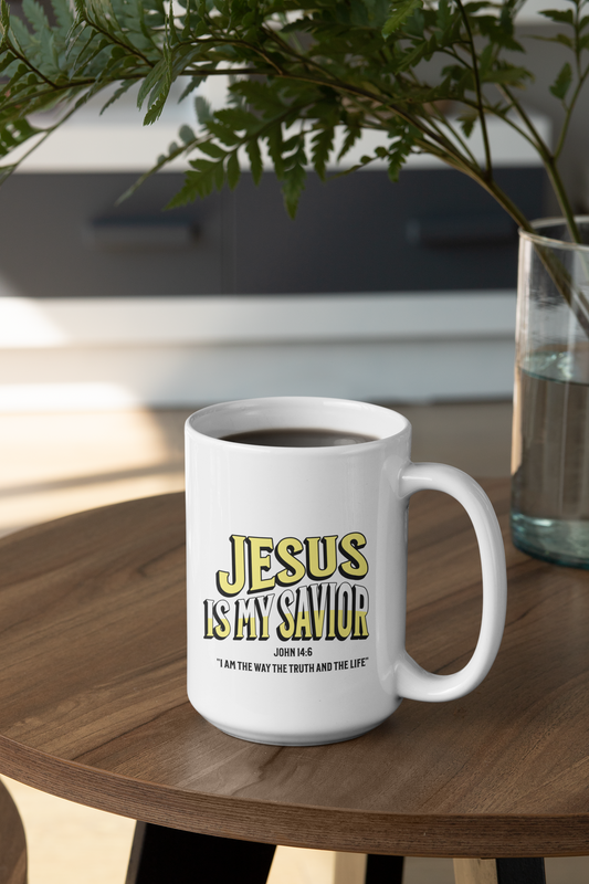 Jesus is My Savior, Christian Mug, Ceramic 11 oz Coffee Mug, Faith-Based