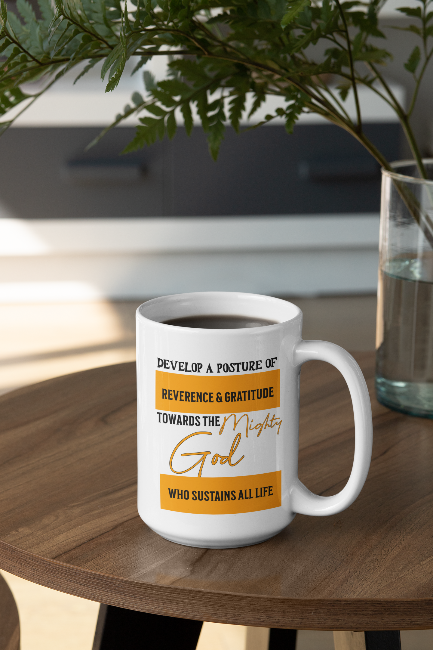 Develop A Posture of Reverence and Gratitude Toward God, Christian Mug, Ceramic 11 oz Coffee Mug, Faith-Based