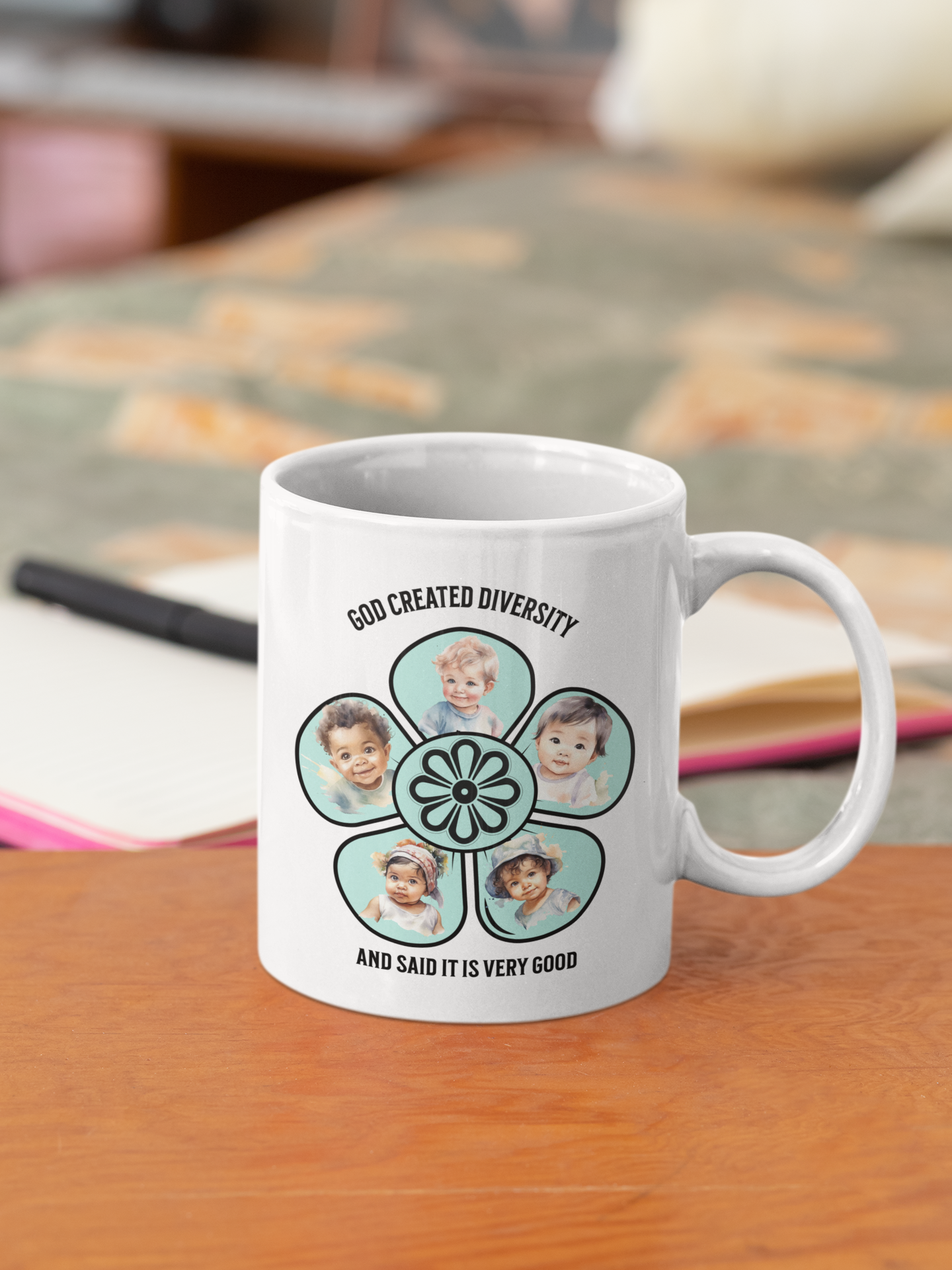 God Created Diversity and Said It Is Very Good, Christian Mug, Ceramic 11 oz Coffee Mug, Faith-Based