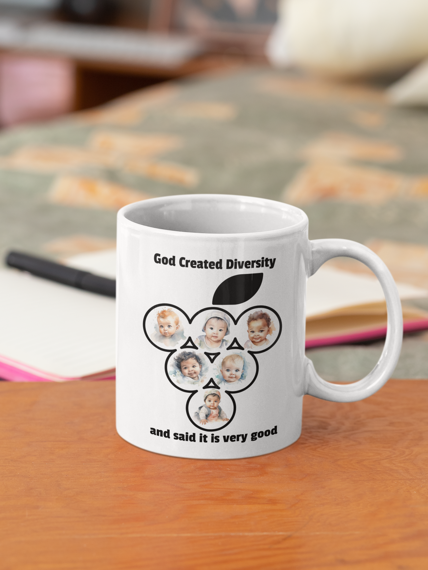 God Created Diversity and Said It Is Very Good, Christian Mug, Ceramic 11 oz Coffee Mug, Faith-Based