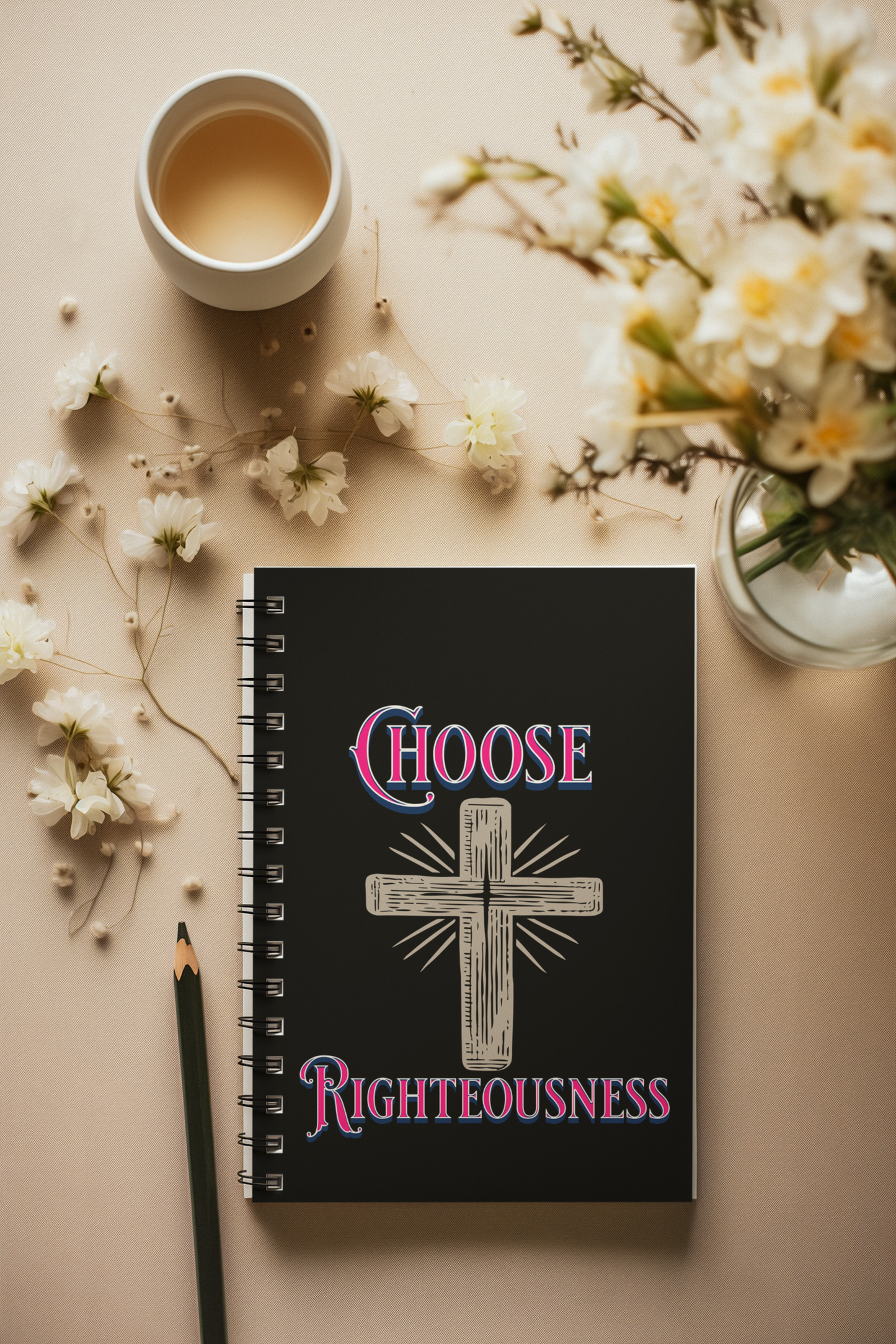 Choose Righteousness, Spiral Ruled Journal for Positivity, Faith-Based