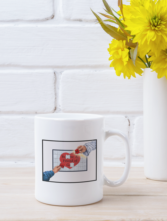 Become a Friend of God, Christian Mug, Ceramic 11 oz Coffee Mug, Faith-Based