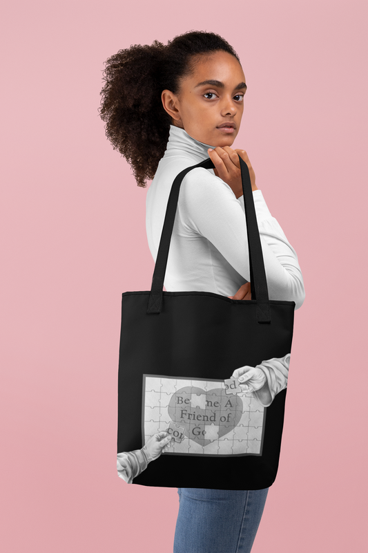 Become a Friend of God-Christian Tote Bag (Black & White), Inspirational Christian Gift, Bible Faith, Church Tote