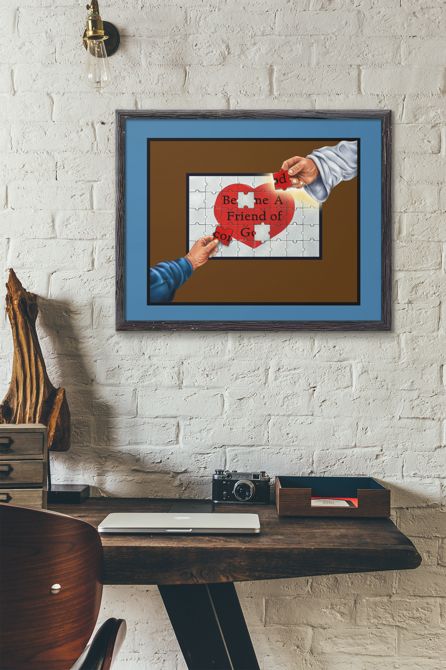 Matte Canvas, Stretched, Become a Friend of God Puzzle Design, Faith-Based, Christian