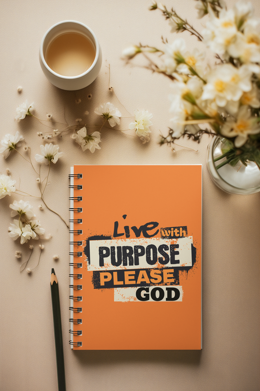 Live With Purpose Please God- To Obey the Word of God-Spiral Ruled Journal for Positivity & Gifts