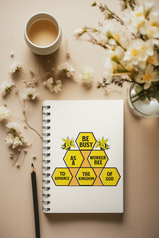 Be Busy as a Worker Bee to Advance the Kingdom of God- To Obey the Word of God-Spiral Ruled Journal for Positivity, Faith-Based