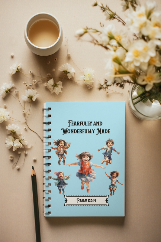 Fearfully and Wonderfully Made, Happy Kids Playing-Spiral Ruled Journal for Positivity & Gifts