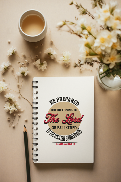 Be Prepared for The Coming of the Lord-Spiral Ruled Journal for Positivity & Gifts