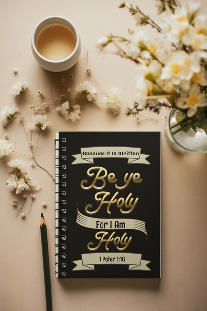 Be Ye Holy For I Am Holy, Spiral Ruled Journal for Positivity & Gifts, Faith-Based