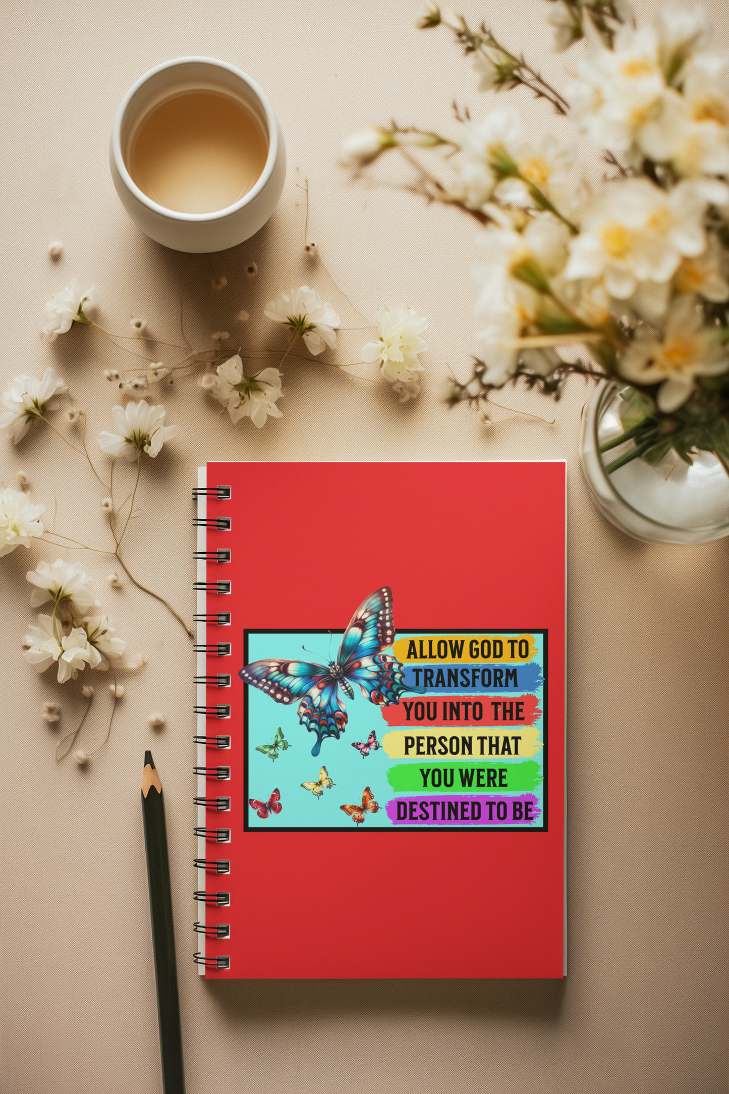 Allow The Lord to Transform You, Spiral Ruled Journal for Positivity, Faith-Based