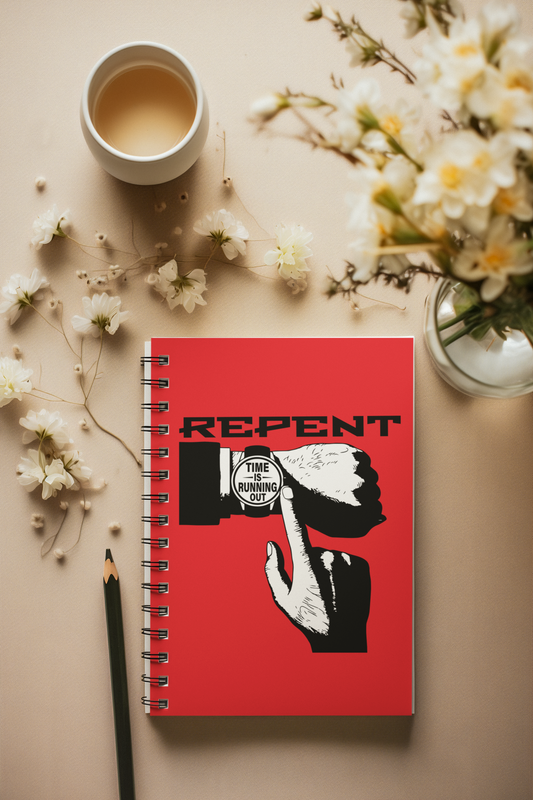 Repent Time is Running Out- Spiral Ruled Journal for Positivity & Gifts