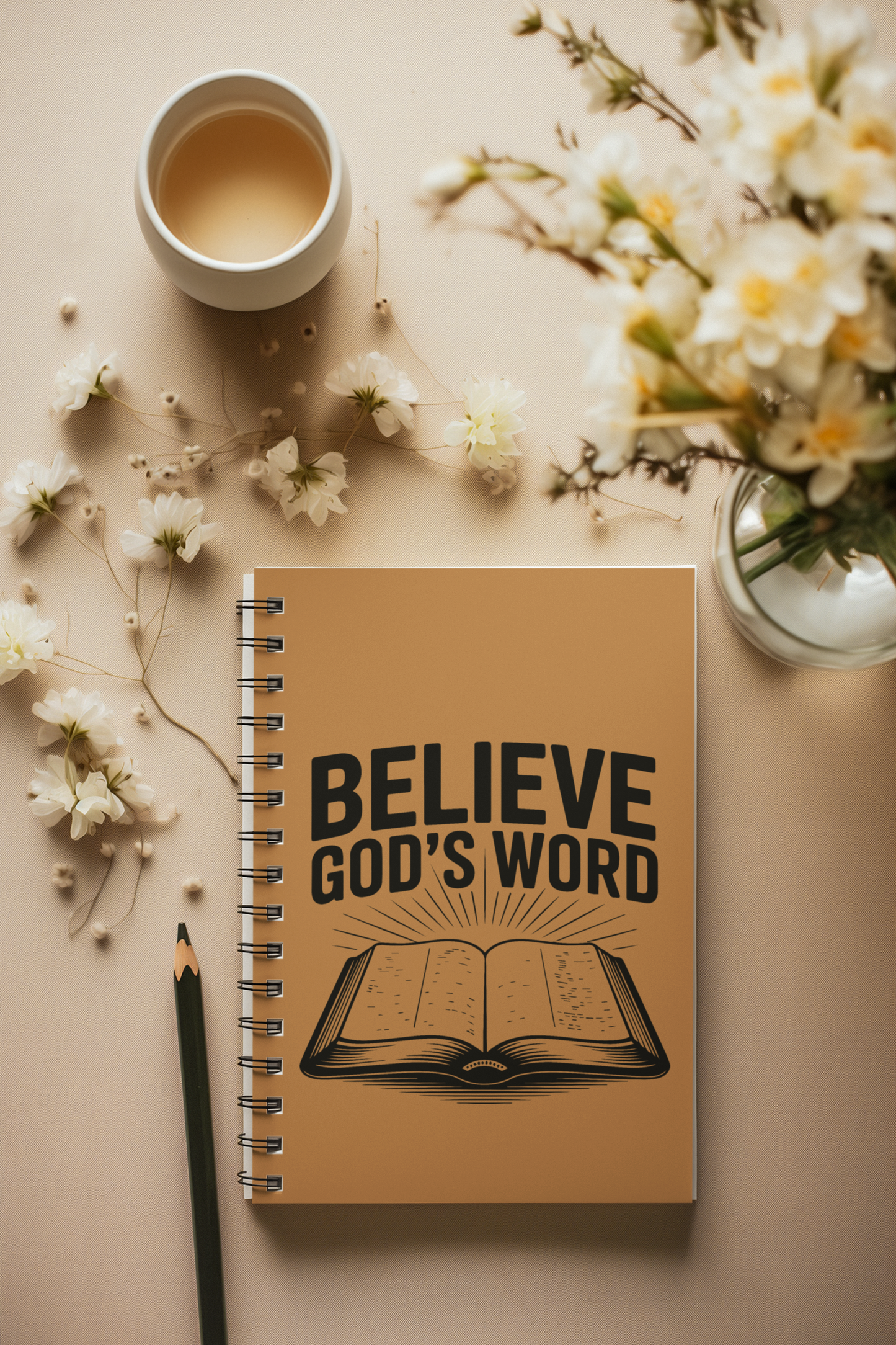 Believe God's Word, Spiral Ruled Journal for Positivity & Gifts