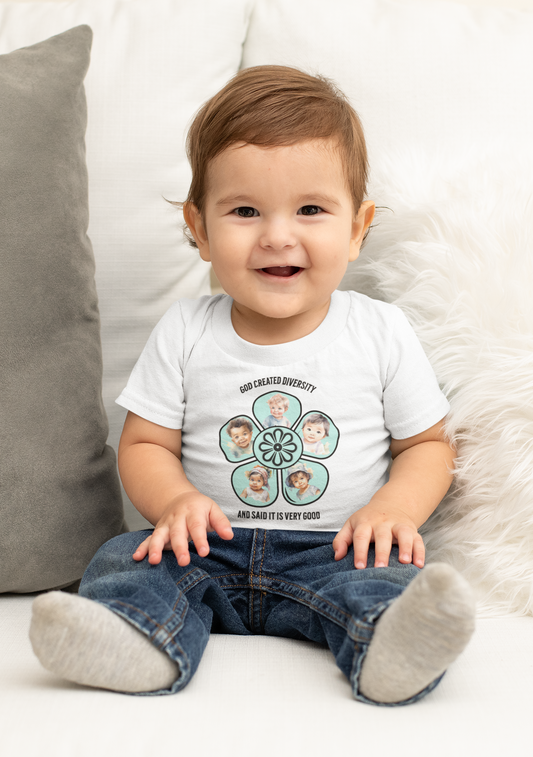 Infant Tee, God Created Diversity, Christian, Faith-Based