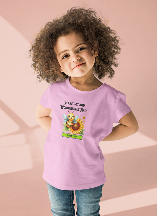 Toddler Short Sleeve Tee, Christian, Faith-Based, Fearfully and Wonderfully Made