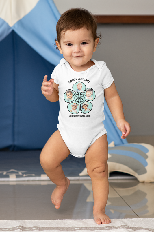 Baby Onesie, God Created Diversity, Christian, Faith-Based