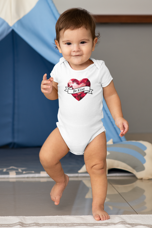 Infant Bodysuit - Red Heart "Be Kind" Graphic Baby Onesie, Faith, Christian