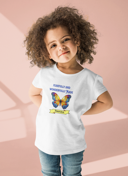 Toddler Short Sleeve Tee, Christian, Faith-Based, Fearfully and Wonderfully Made
