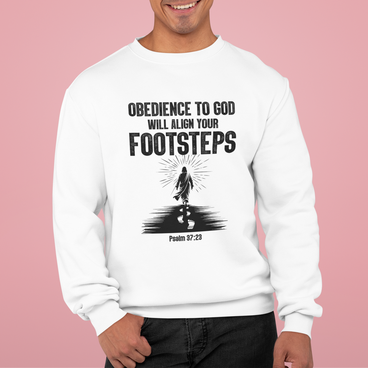 Obedience To God Will Align Footsteps, Faith-Based, Repentance, Unisex Heavy Blend Sweatshirt