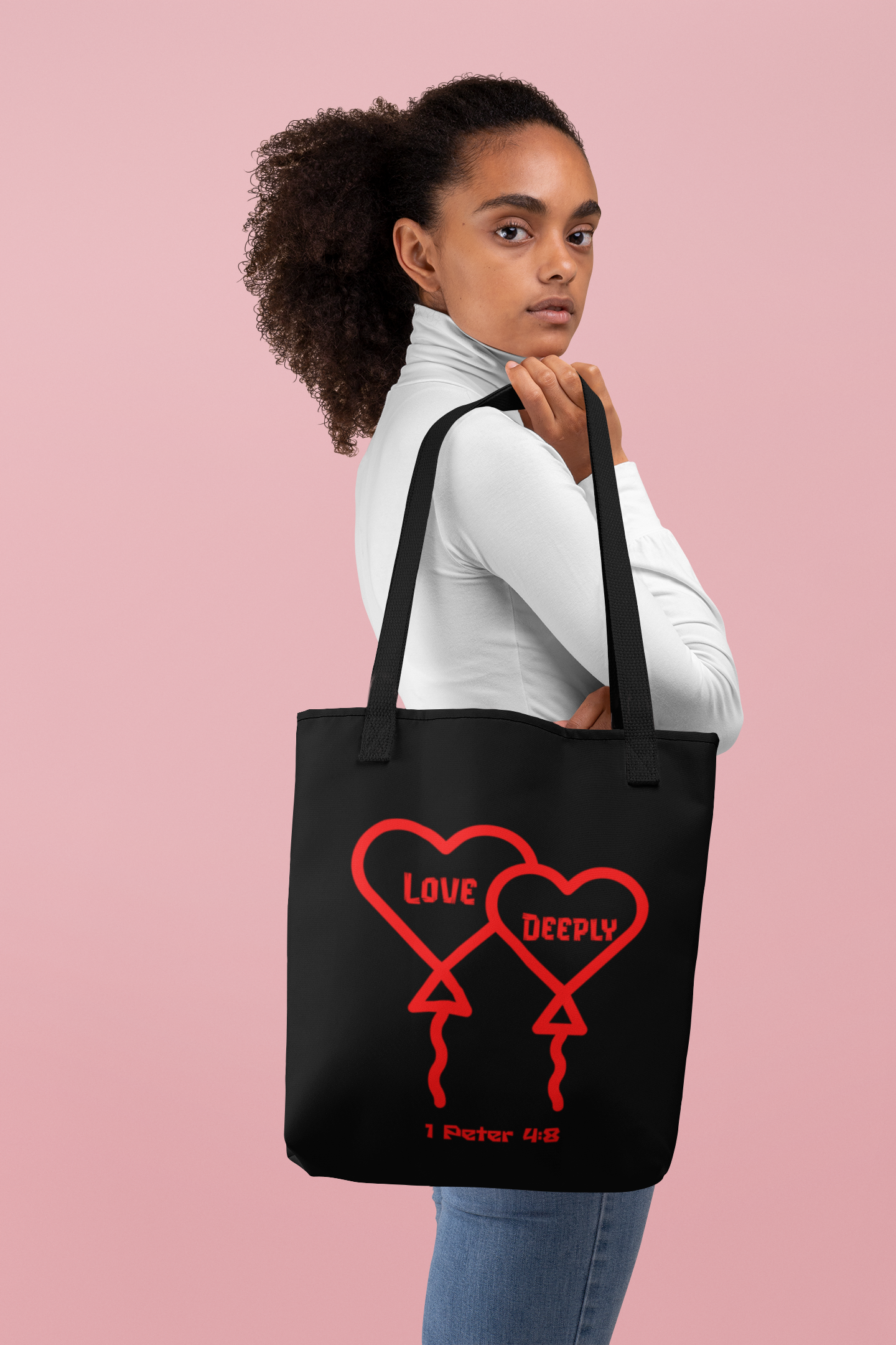 Love Deeply, Christian Tote Bag, Inspirational, Bible Faith