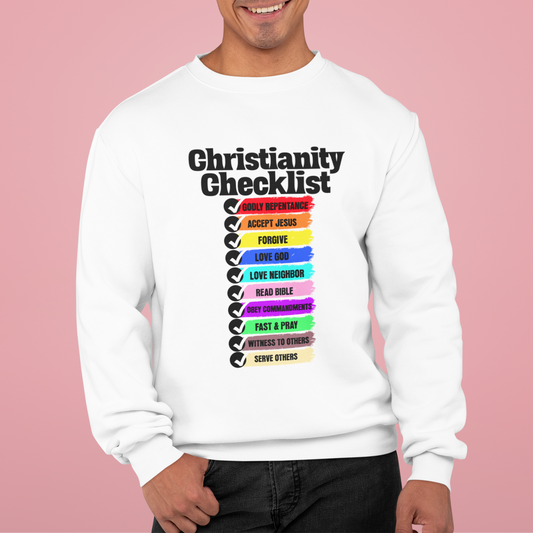Christianity Checklist, Faith-Based, Repentance, Unisex Heavy Blend Sweatshirt