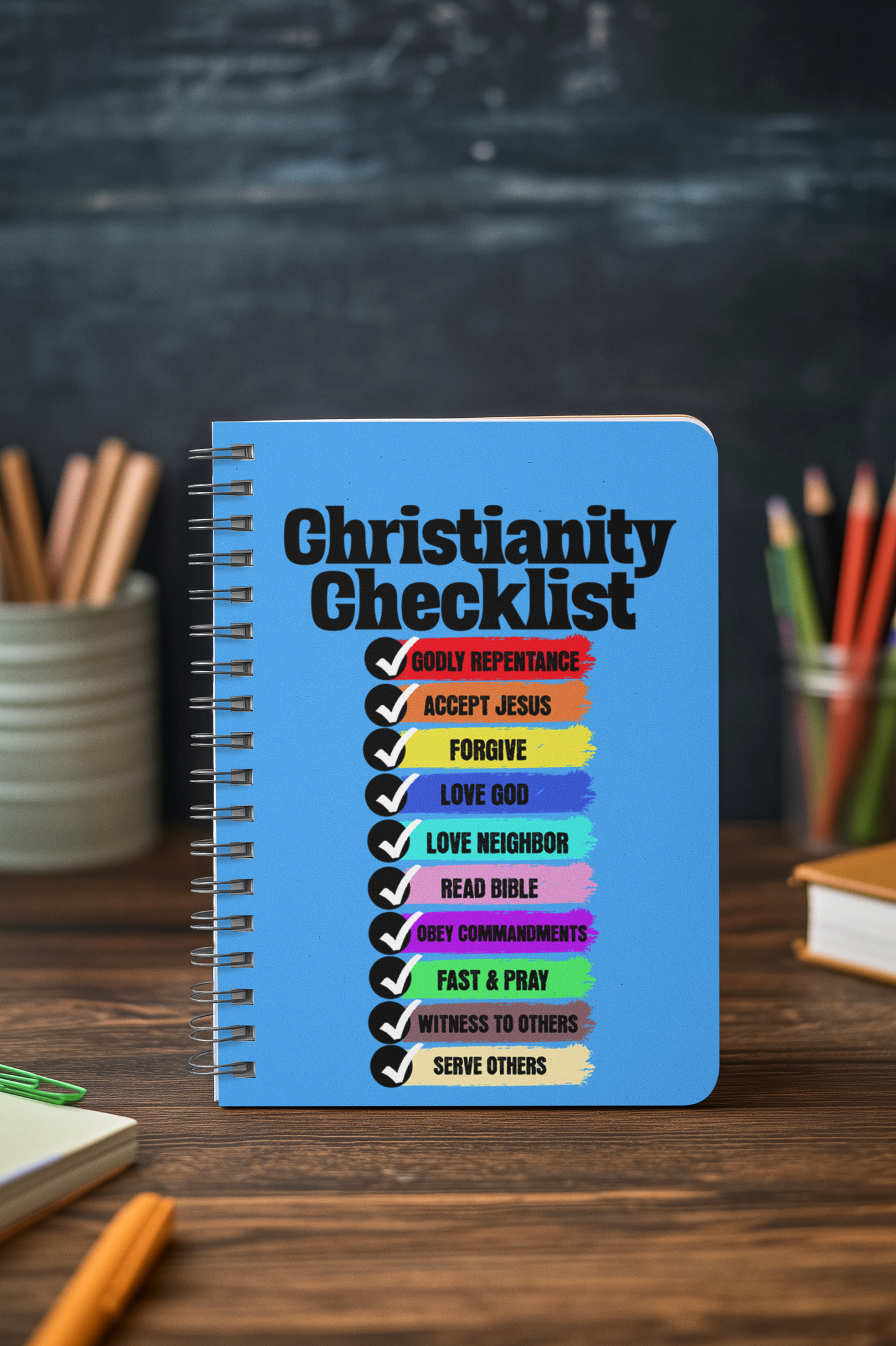 Christianity Checklist — Spiral Ruled Journal for Positivity & Gifts