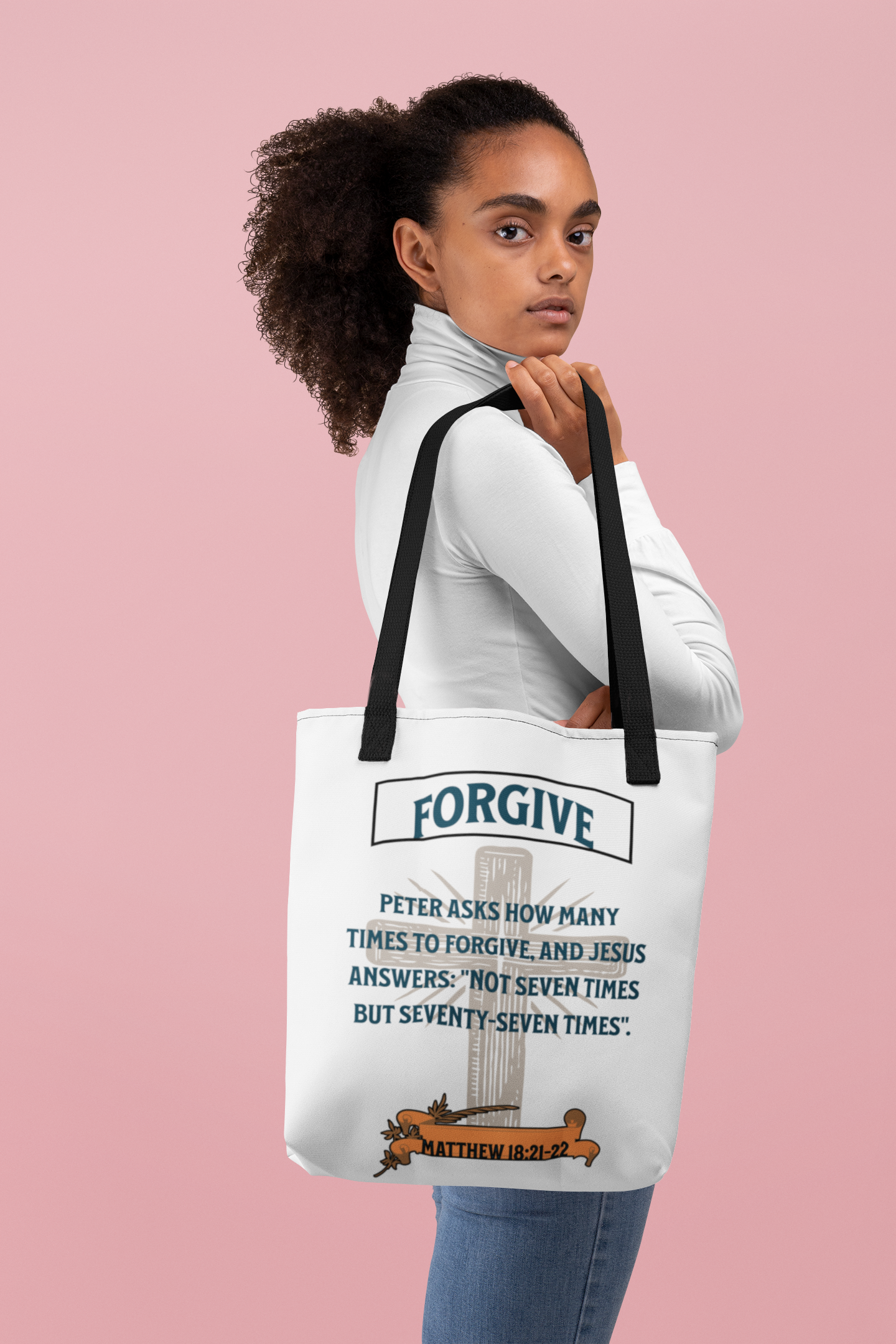 Forgive, Christian Tote Bag, Inspirational, Bible Faith