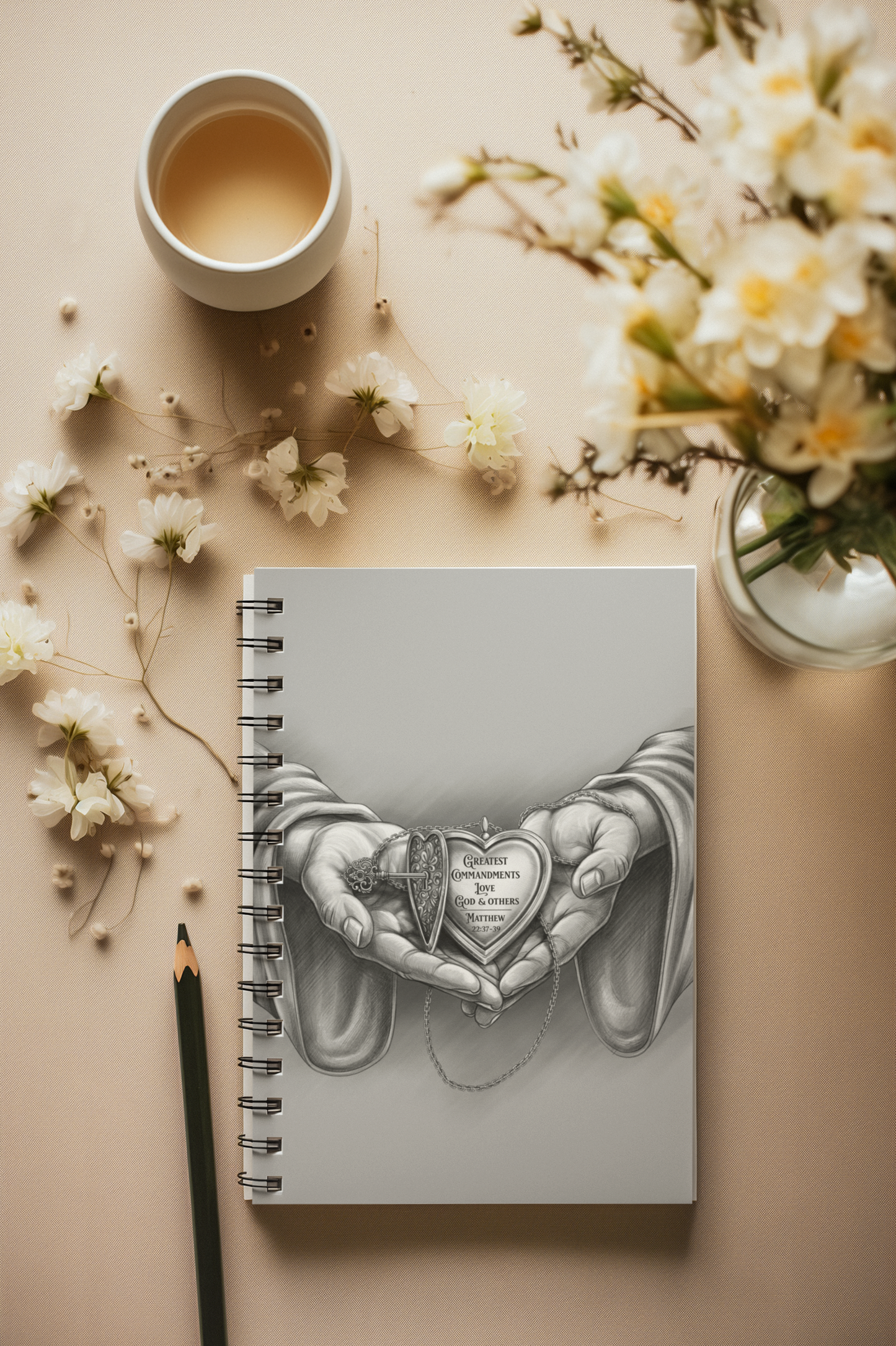 Greatest Commandments: Love God & Others — Spiral Ruled Journal for Positivity & Gifts