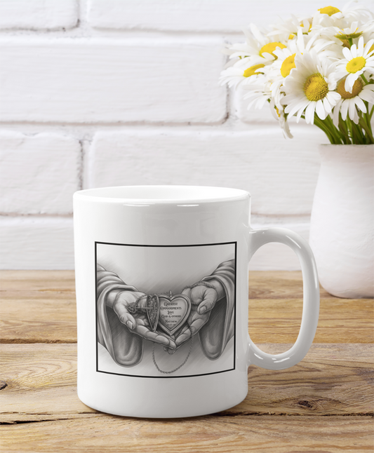 Greatest Commandments; Love God & Others, Christian Mug, Ceramic 11 oz Coffee Mug, Faith-Based