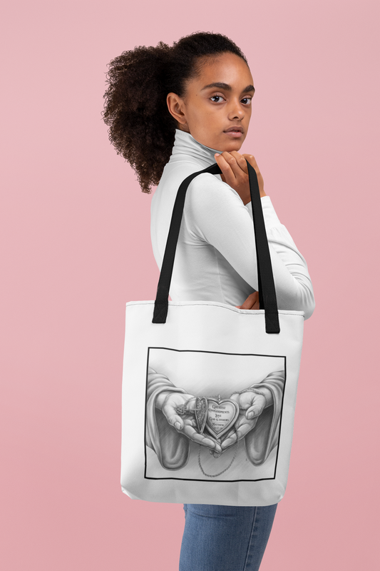 Greatest Commandments: Love God & Others, Christian Tote Bag, Inspirational, Bible Faith