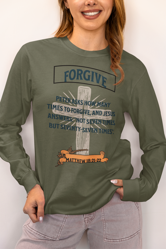 Forgive, Long Sleeve Tee — Faith-Based Christian Message Shirt