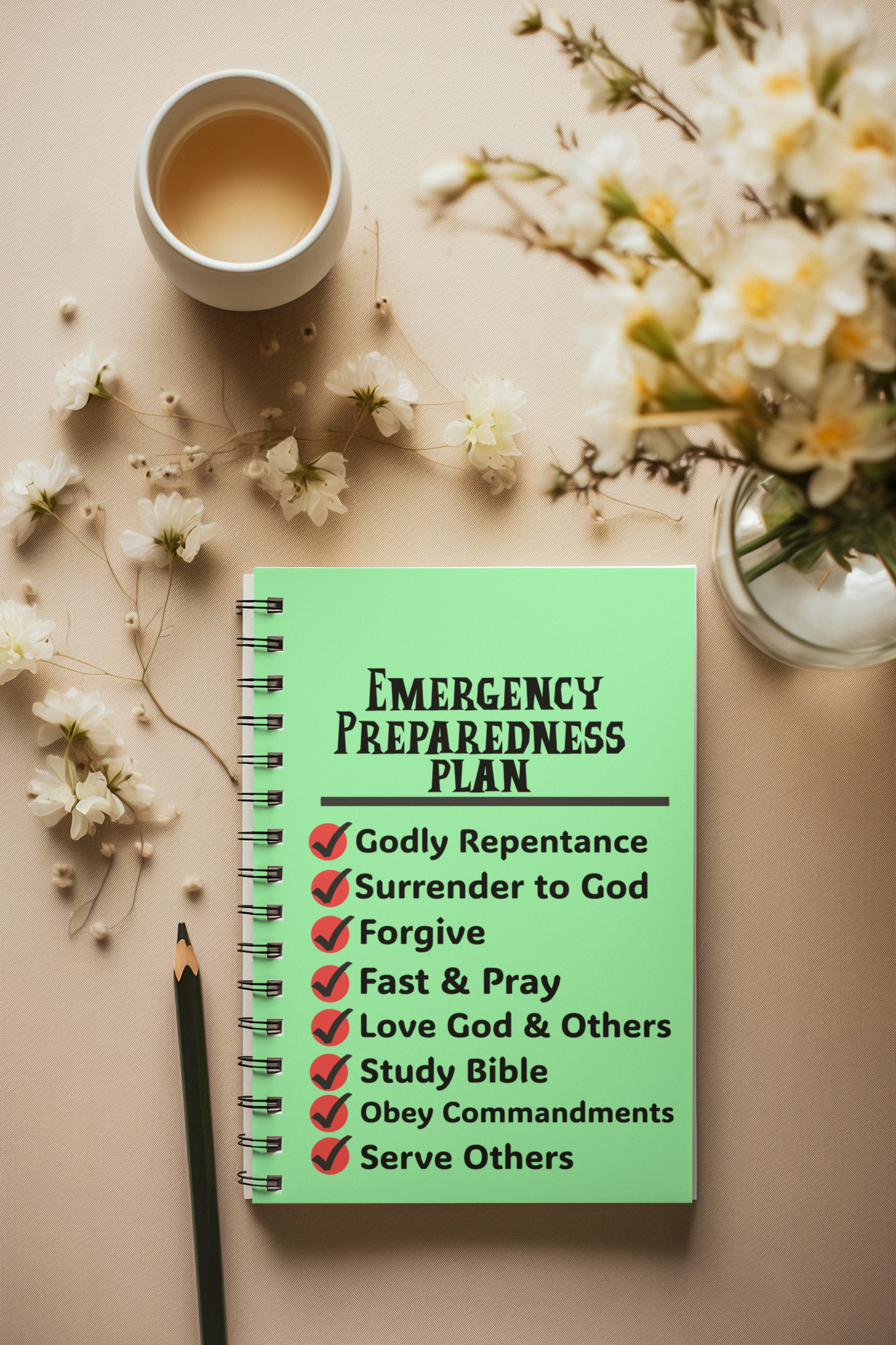 Emergency Preparedness Plan-Spiral Ruled Journal for Positivity & Gifts