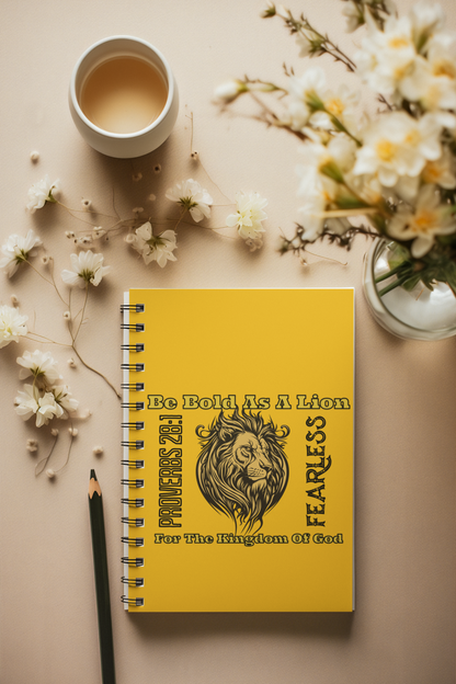 Be Bold As A Lion — Spiral Ruled Journal for Positivity & Gifts