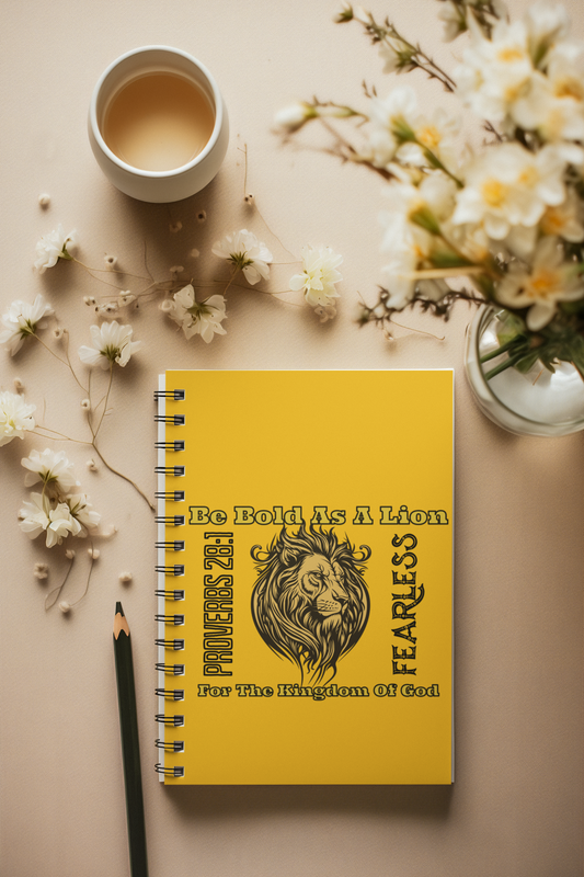 Be Bold As A Lion — Spiral Ruled Journal for Positivity & Gifts