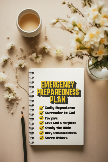 Emergency Preparedness Plan- To Obey the Word of God-Spiral Ruled Journal for Positivity & Gifts
