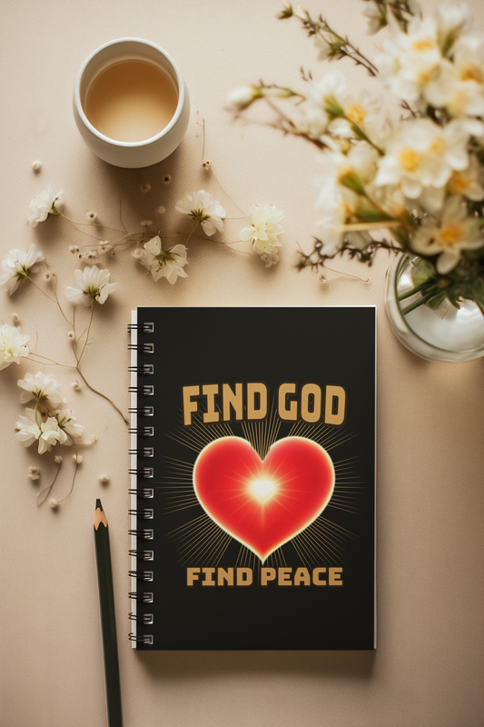 Find God-Find Peace, Spiral Ruled Journal for Positivity, Faith-Based