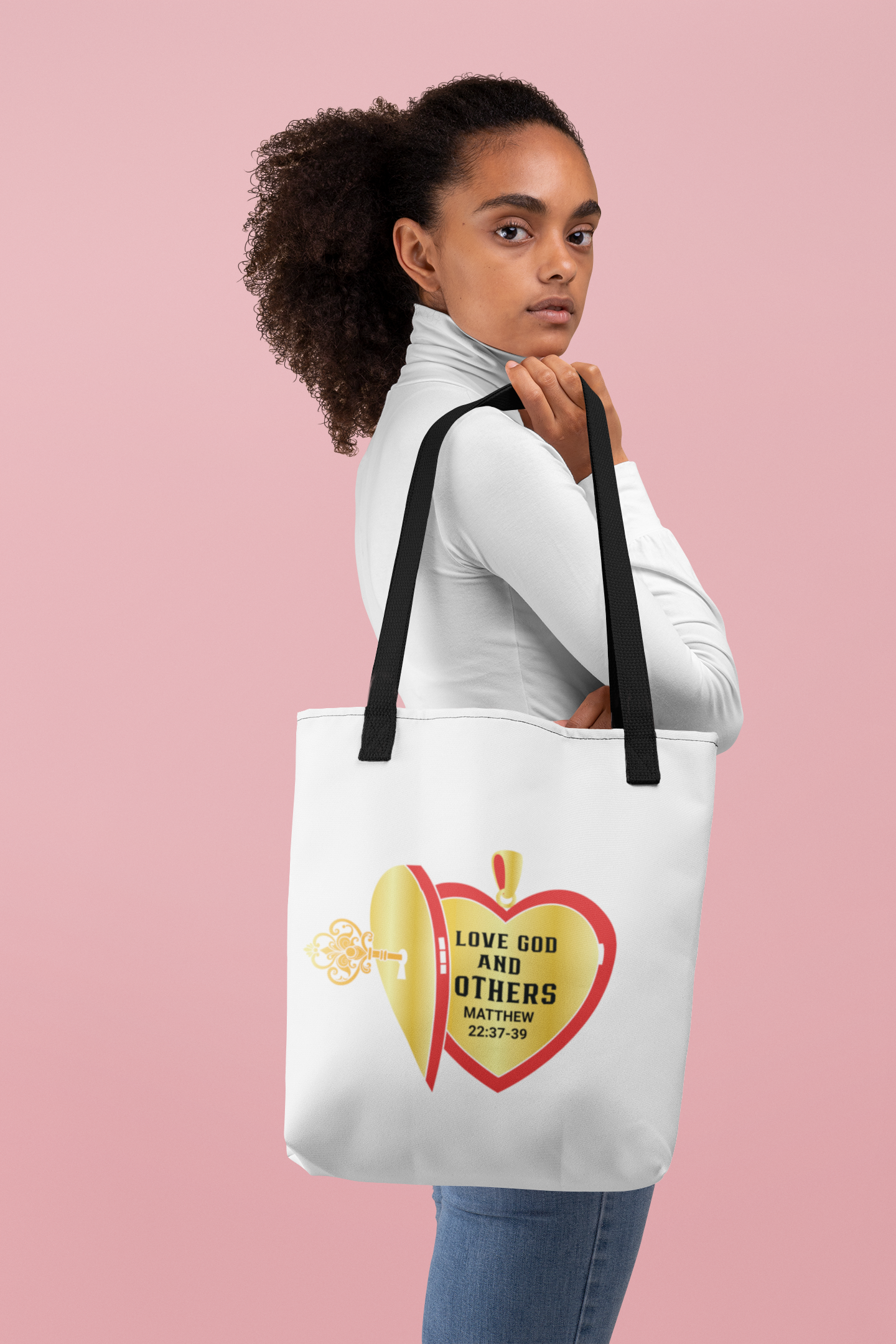 Love God & Others, Christian Tote Bag, Inspirational, Bible Faith