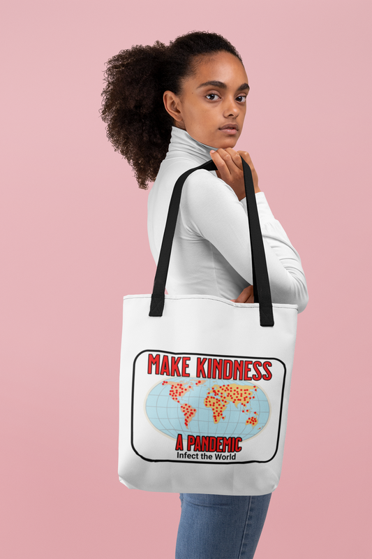 Make Kindness A Pandemic, Christian Tote Bag, Inspirational, Bible Faith
