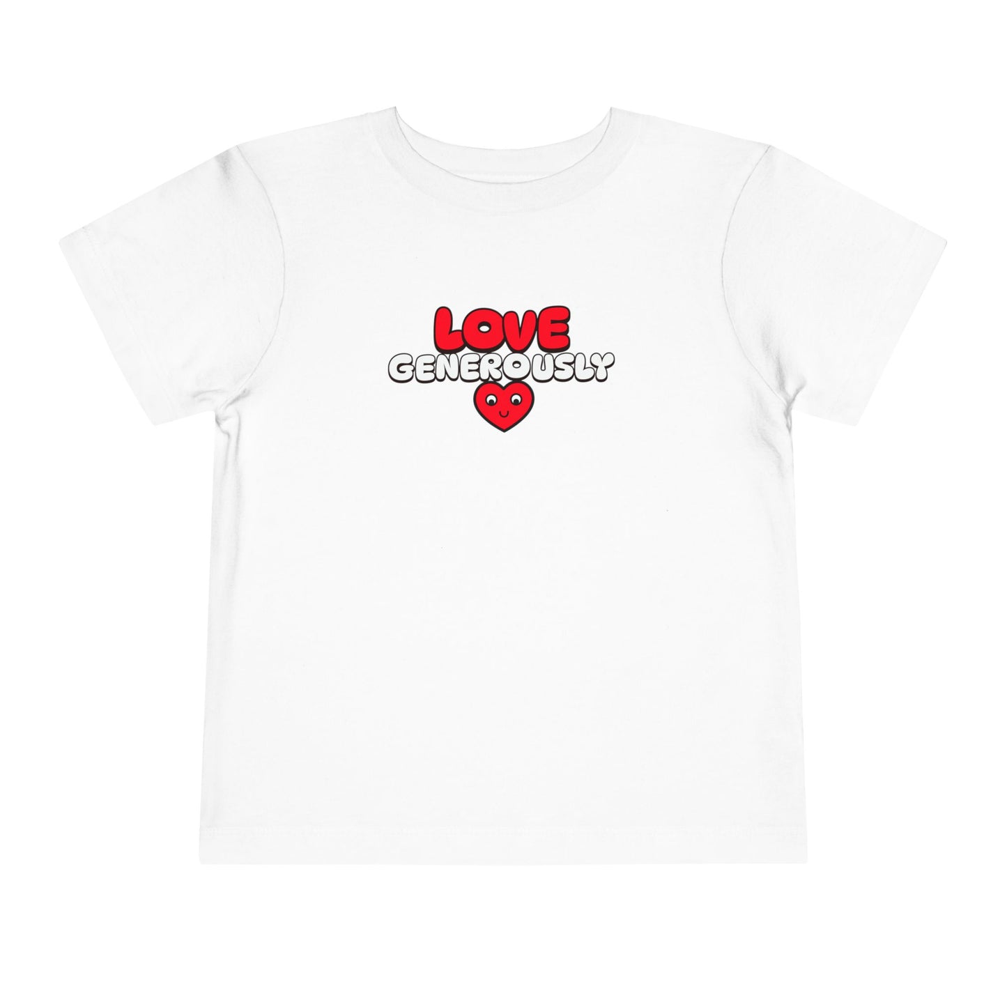 Toddler Tee "Love Generously" Heart Graphic — Kids T-Shirt