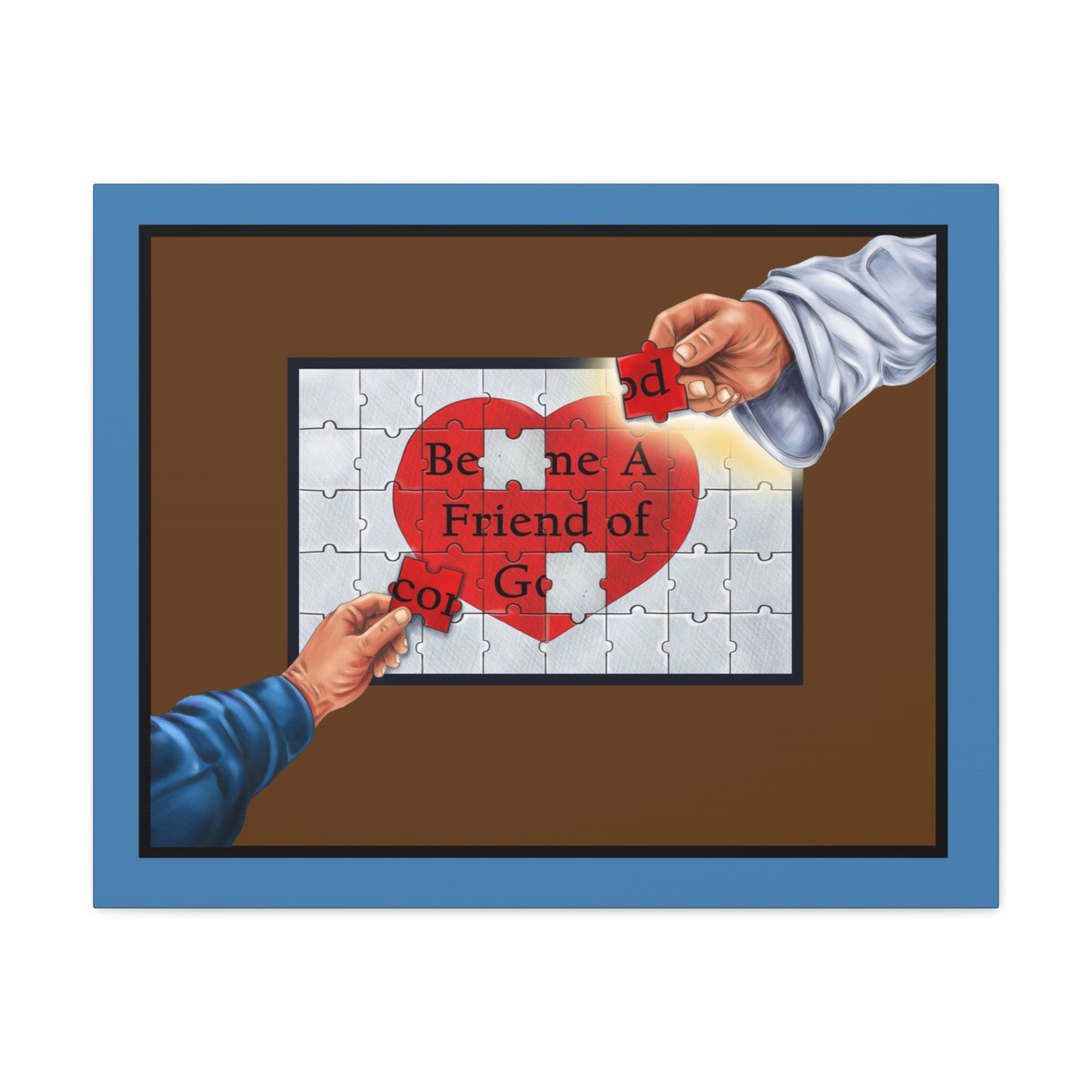 Matte Canvas, Stretched, Become a Friend of God Puzzle Design, Faith-Based, Christian