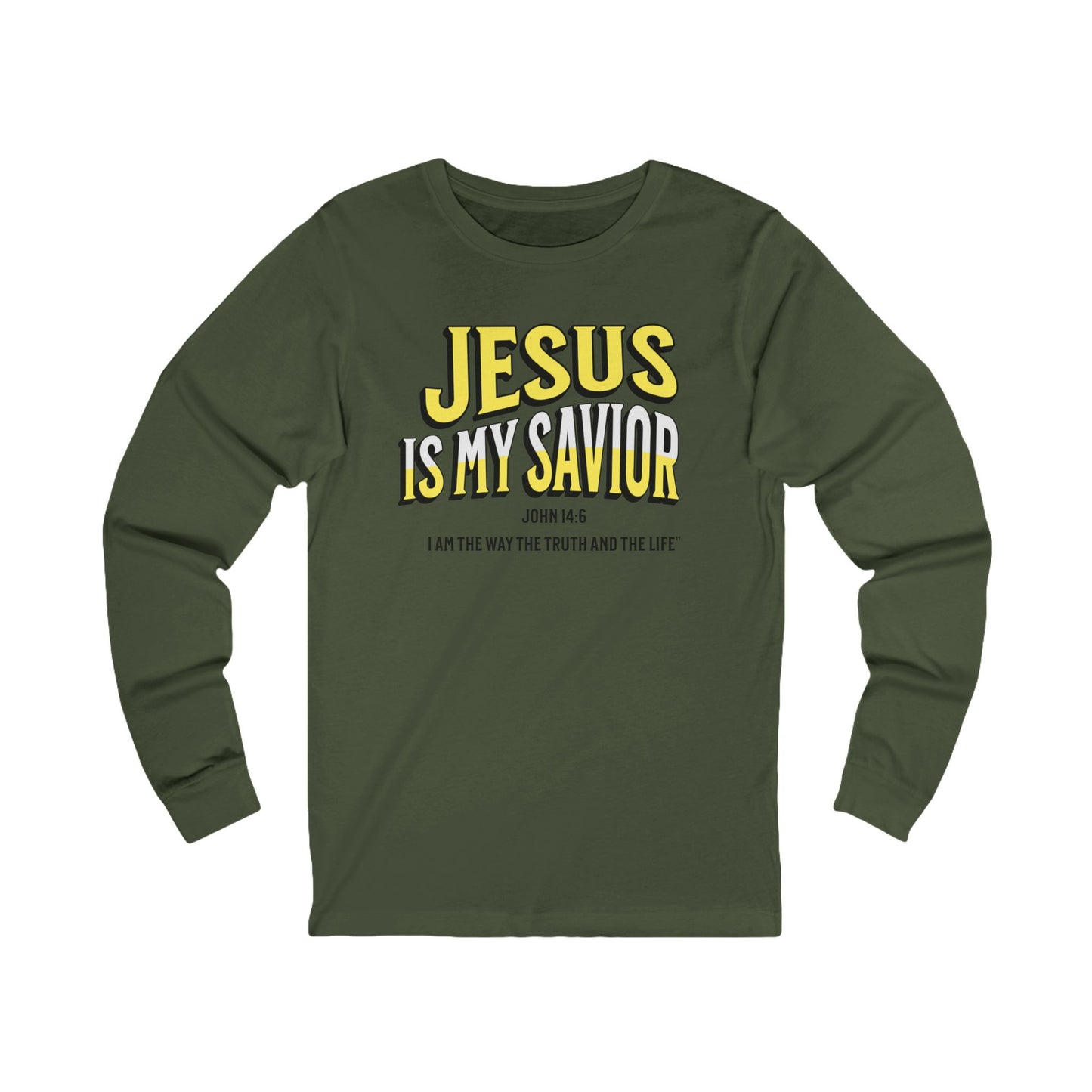 Jesus is My Savior, Long Sleeve Tee — Faith-Based Christian Message Shirt