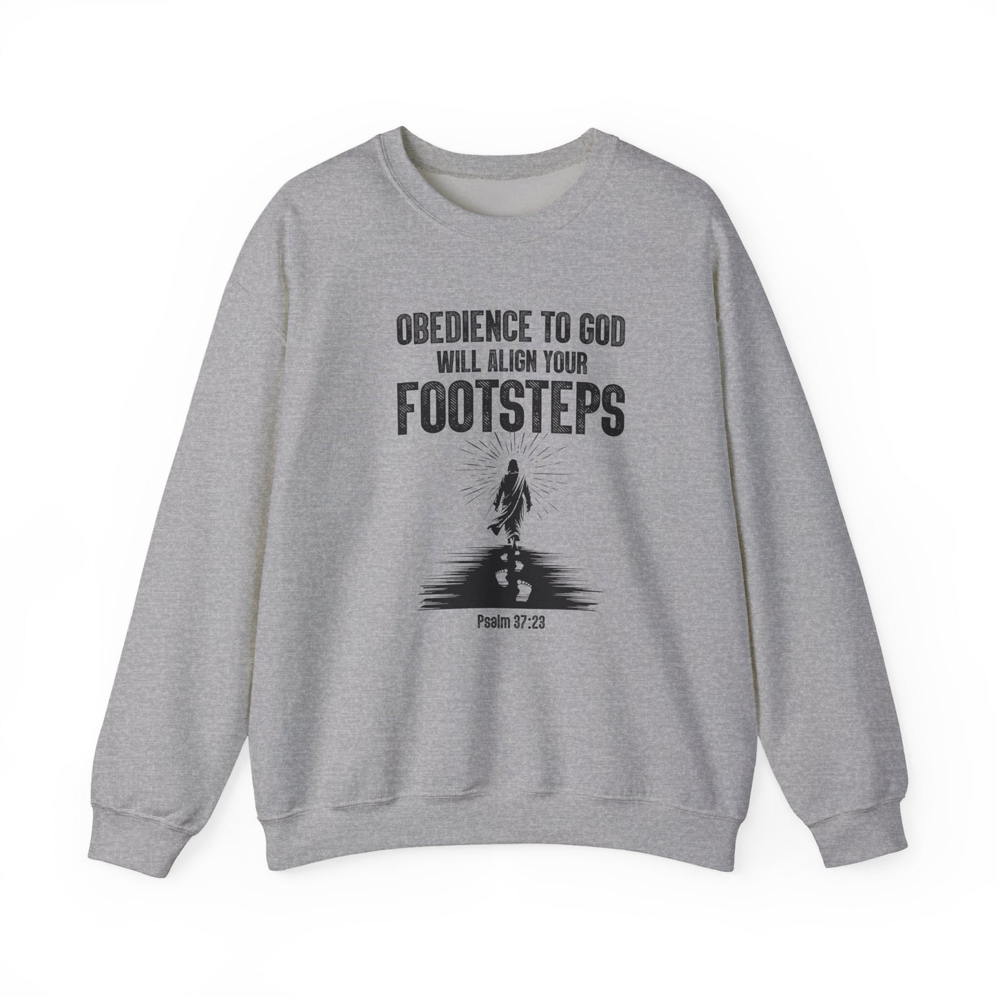 Obedience To God Will Align Footsteps, Faith-Based, Repentance, Unisex Heavy Blend Sweatshirt