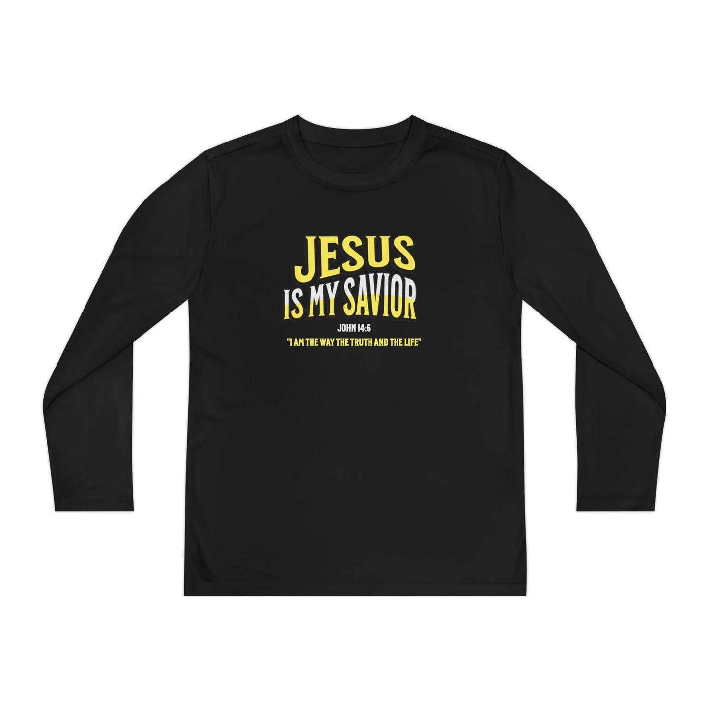 Youth Long Sleeve Tee - "Jesus Is My Savior" Christian Faith Shirt, Faith-Based