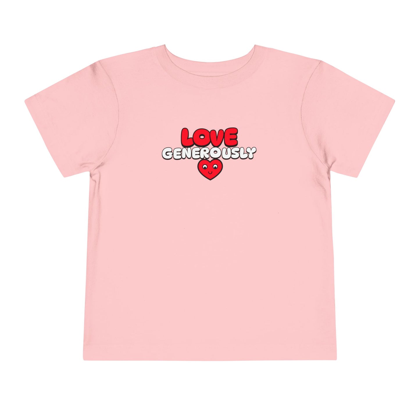 Toddler Tee "Love Generously" Heart Graphic — Kids T-Shirt