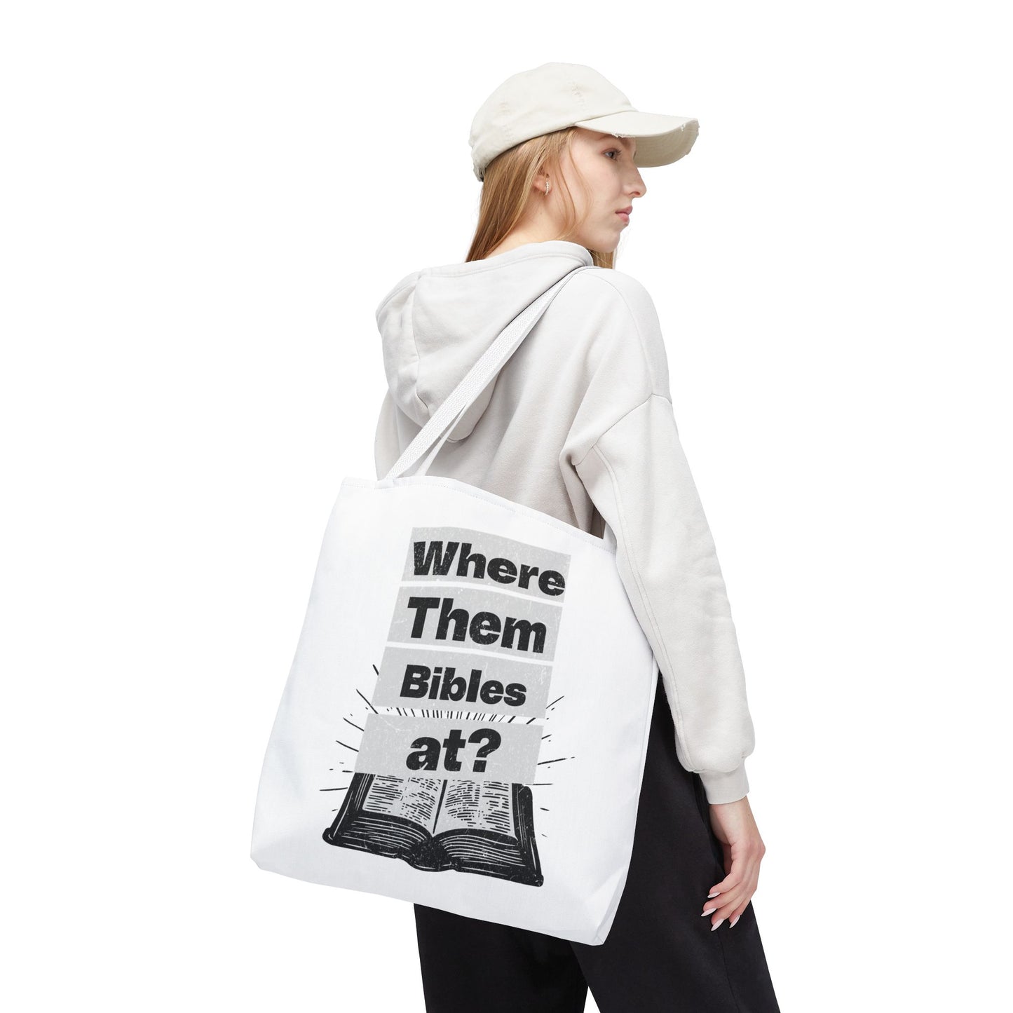 Where Them Bibles at? Christian Tote Bag, Inspirational Christian Gift, Bible Faith