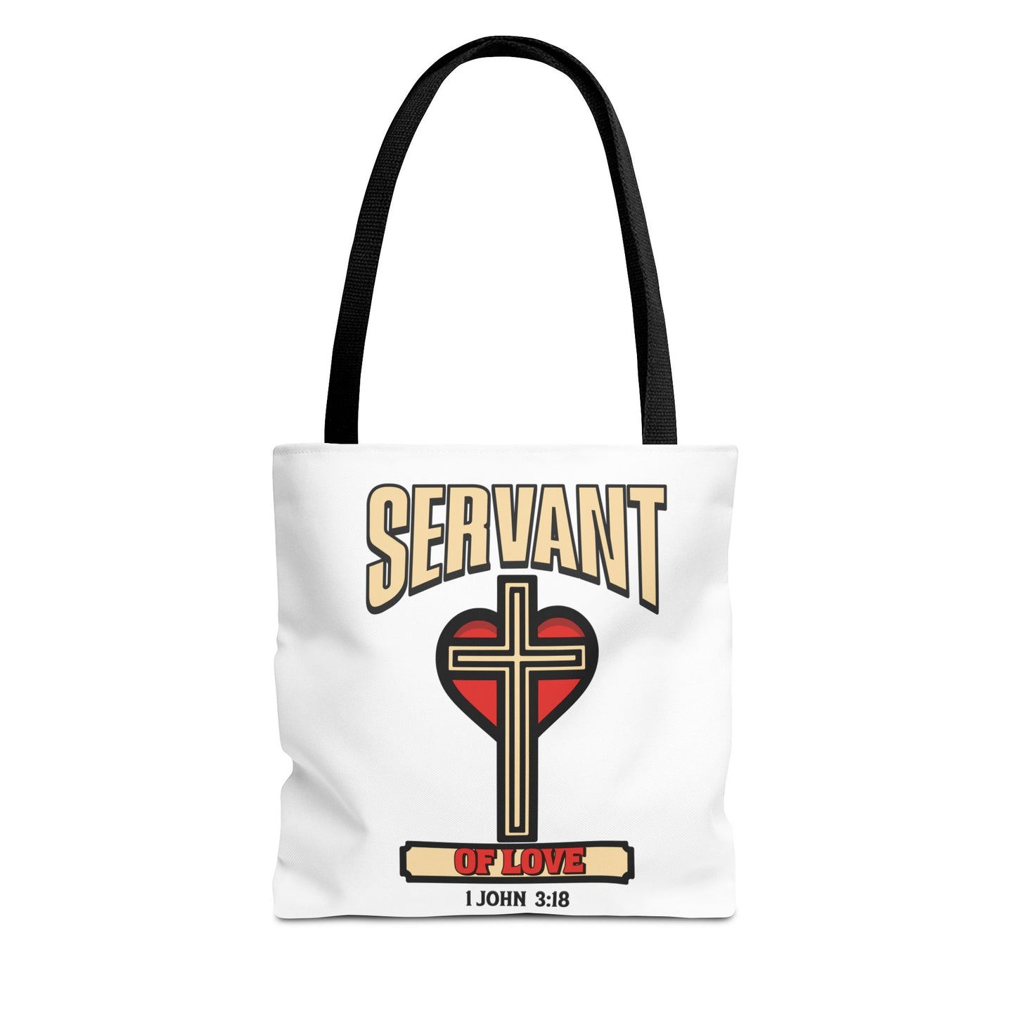 Servant of Love, Christian Tote Bag, Inspirational Christian Gift, Bible Faith