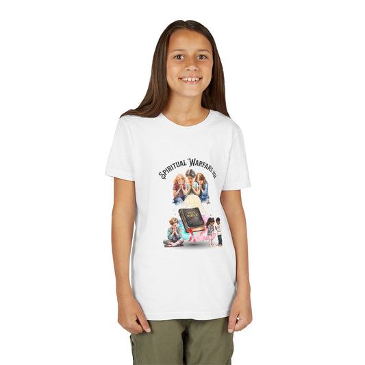Spiritual Warfare Youth Tee — Kids Christian Prayer & Bible Design, Faith-Based