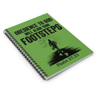Obedience to God Will Align Your Footstep-Spiral Ruled Journal for Positivity & Gifts