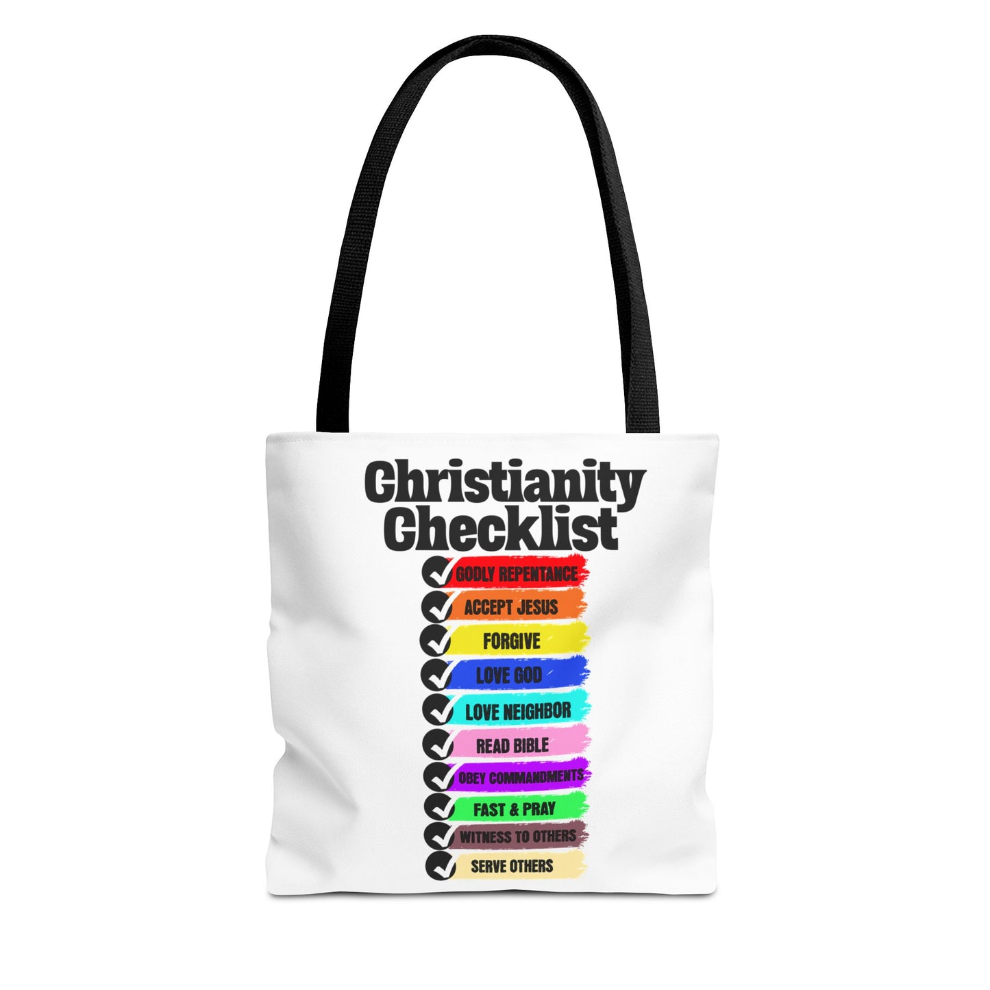 Christianity Checklist, Christian Tote Bag, Inspirational, Bible Faith