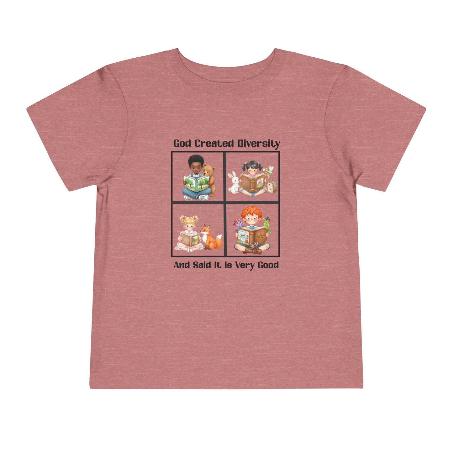 Toddler Short Sleeve Tee, Christian, Faith-Based, Diversity Design